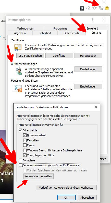 Deaktivieren der Paßwortspeicherung in verschiedenen Browsern 4