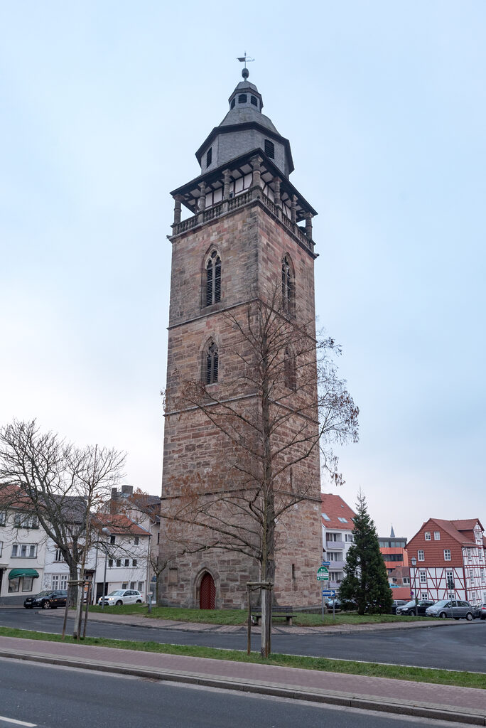 Eschwege, Nikolaiplatz, Nikolaiturm, Februar 2018