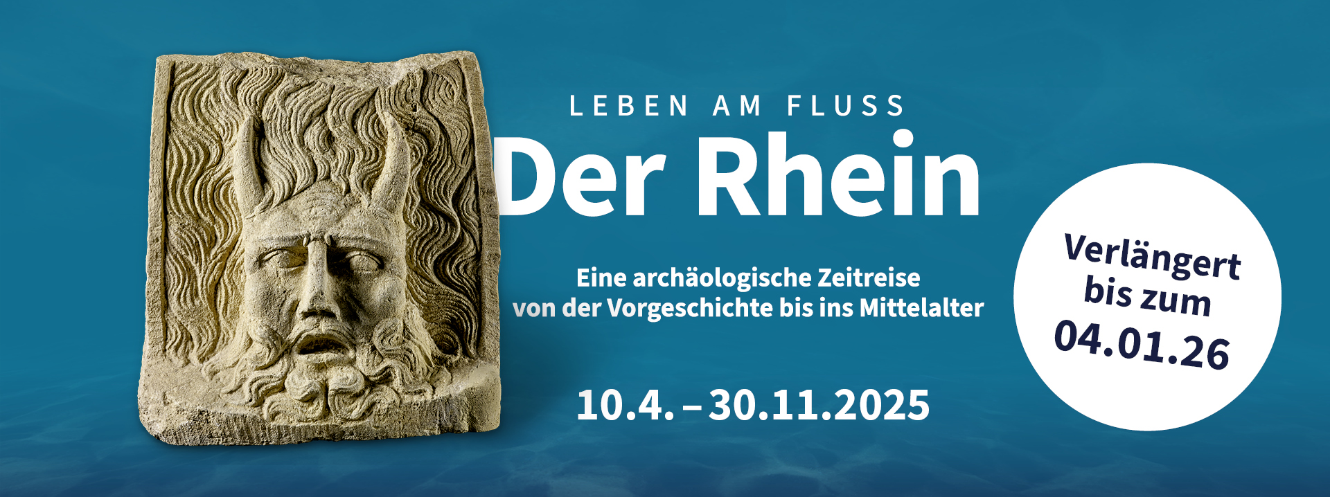 Banner Ausstellung „Der Rhein“ im Landesmuseum Bonn