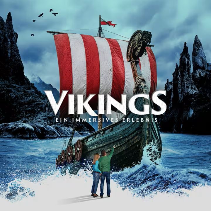 Ausstellungsplakat „VIKINGS – Ein immersives Erlebnis“ Hamburg 2025